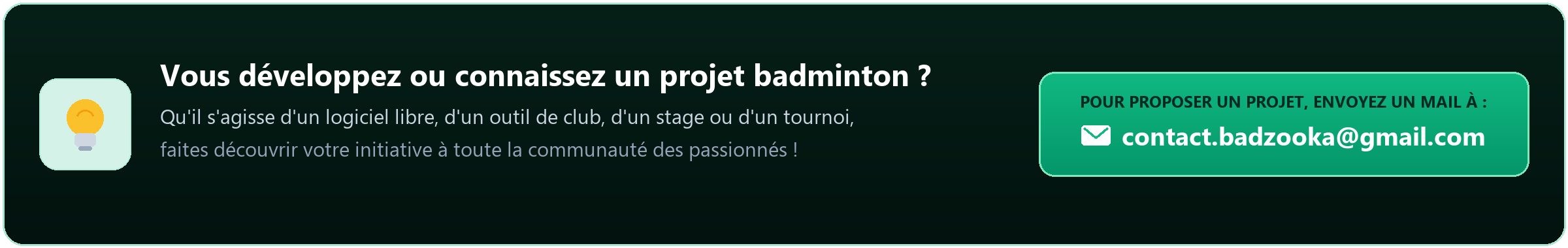 Proposer un projet badminton